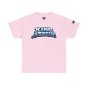Pink t-shirt with 'King Jesus' text on a white background