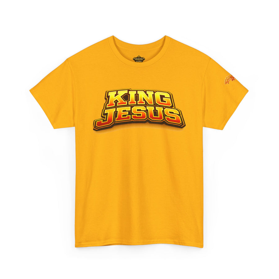 Orange King Jesus T‑Shirt — Bold Retro Christian Tee