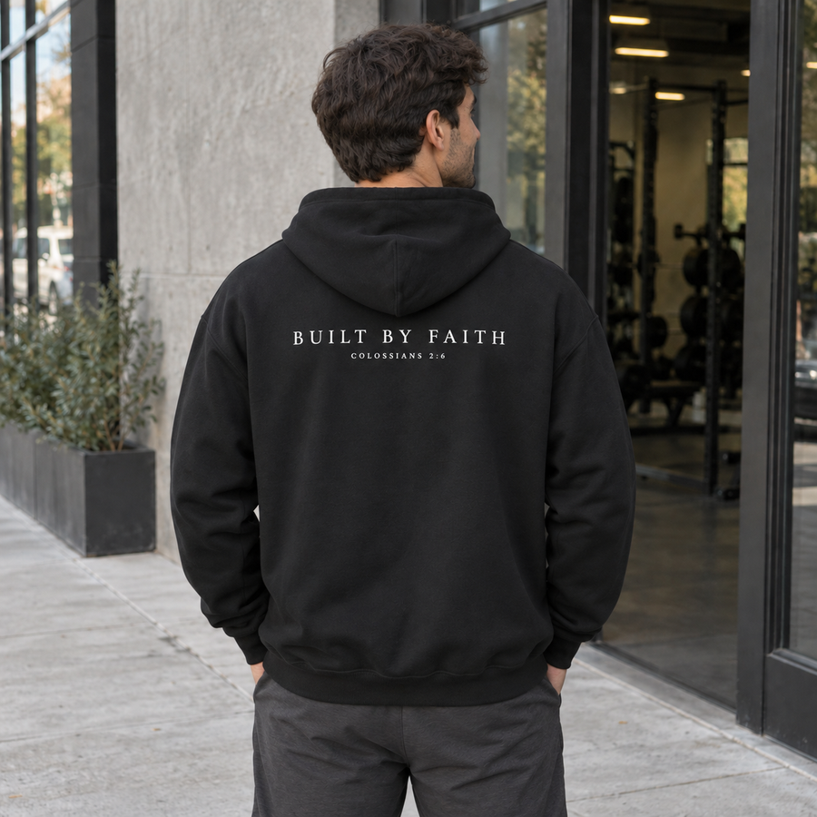 Built By Faith Hoodie — 'Built By Faith' Christian Cross Sweatshirt