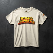 Orange King Jesus T‑Shirt — Bold Retro Christian Tee