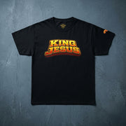 Orange King Jesus T‑Shirt — Bold Retro Christian Tee