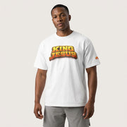 Orange King Jesus T‑Shirt — Bold Retro Christian Tee